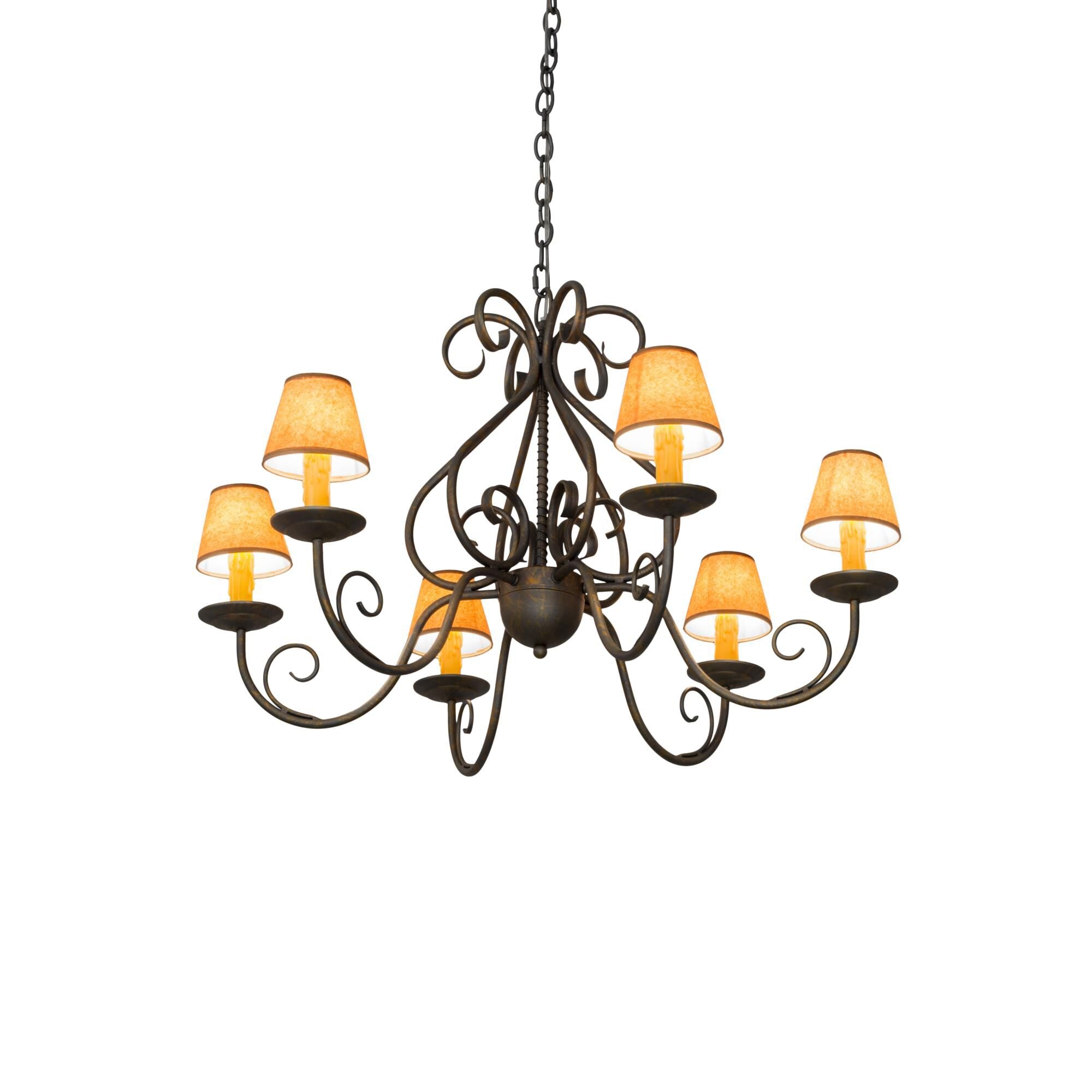 36 Inch 6 Light Chandelier
