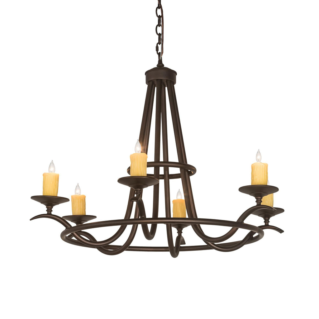 36 Inch 6 Light Chandelier