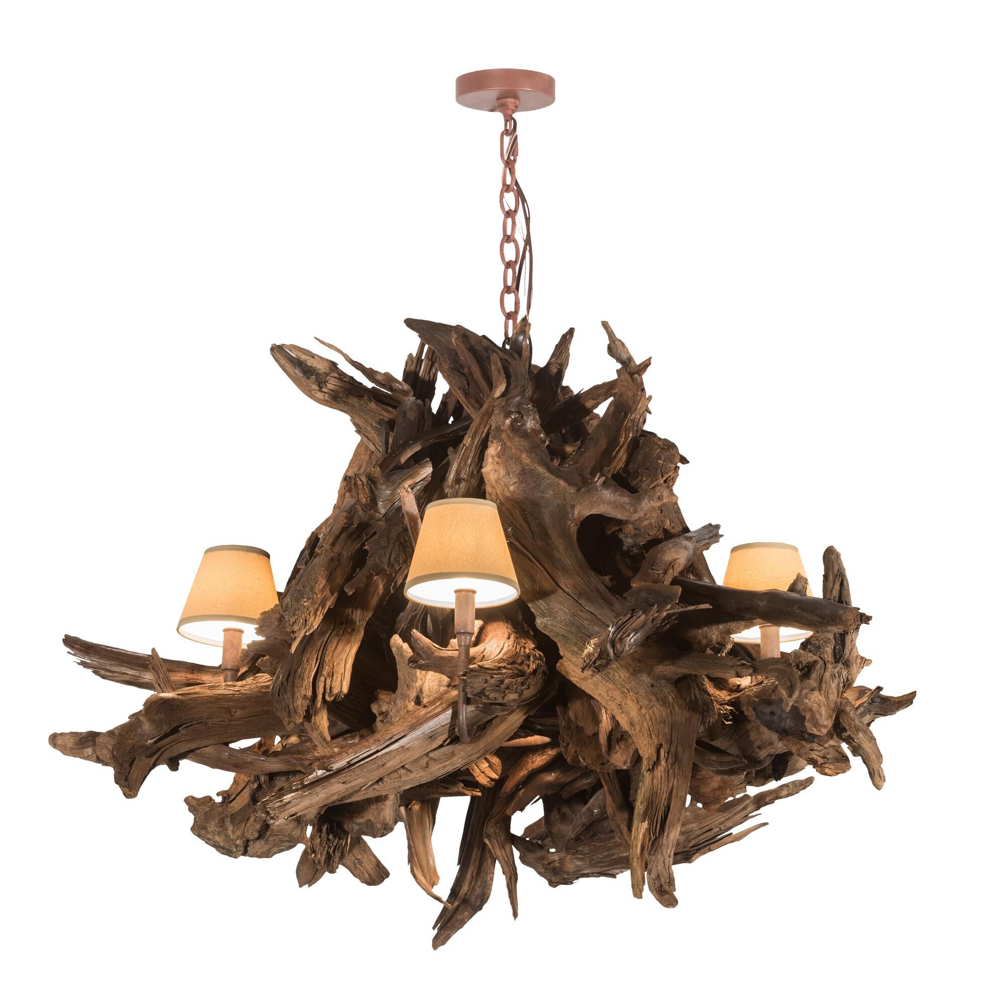 Driftwood 40 Inch 2 Light Chandelier