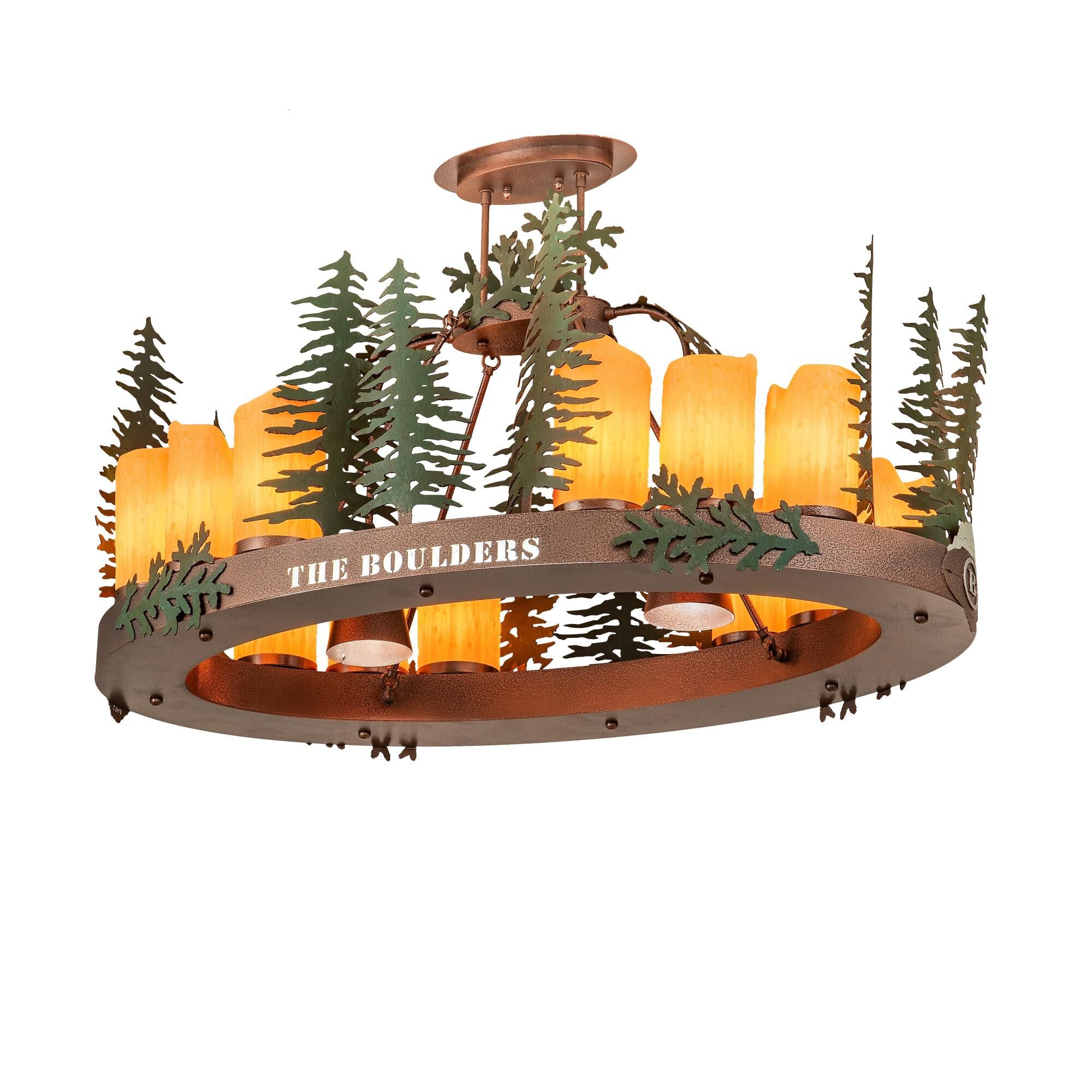 Boulders 42 Inch 8 Light Chandelier