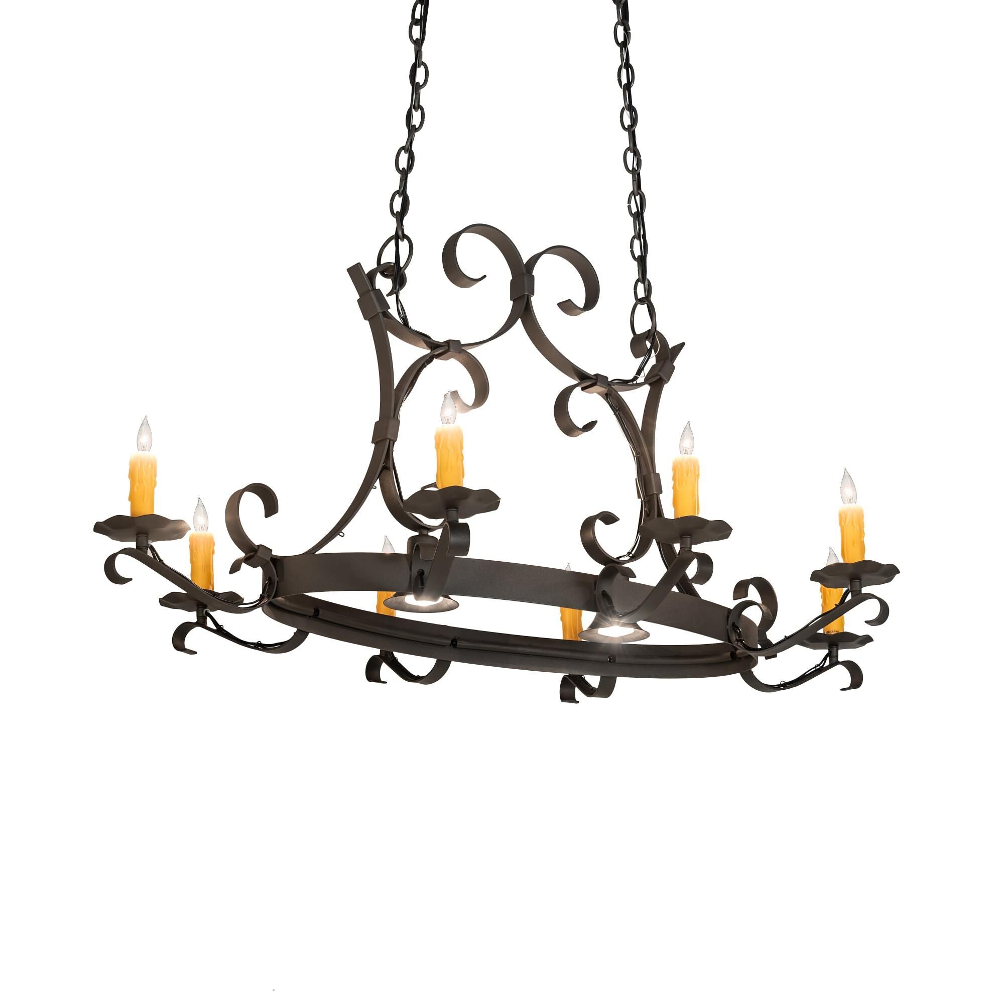 Handforged 51 Inch 2 Light Chandelier