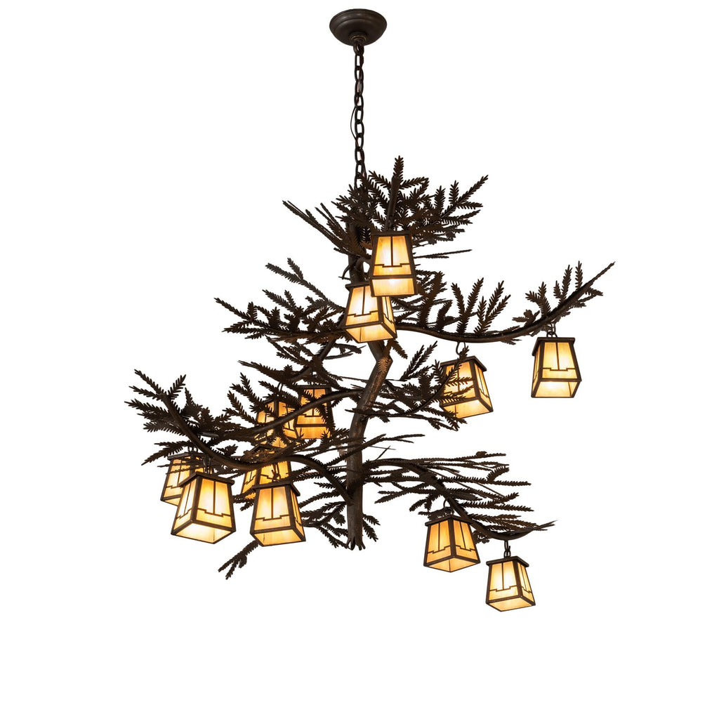 Pine Branch 50 Inch 10 Light LED Chandelier