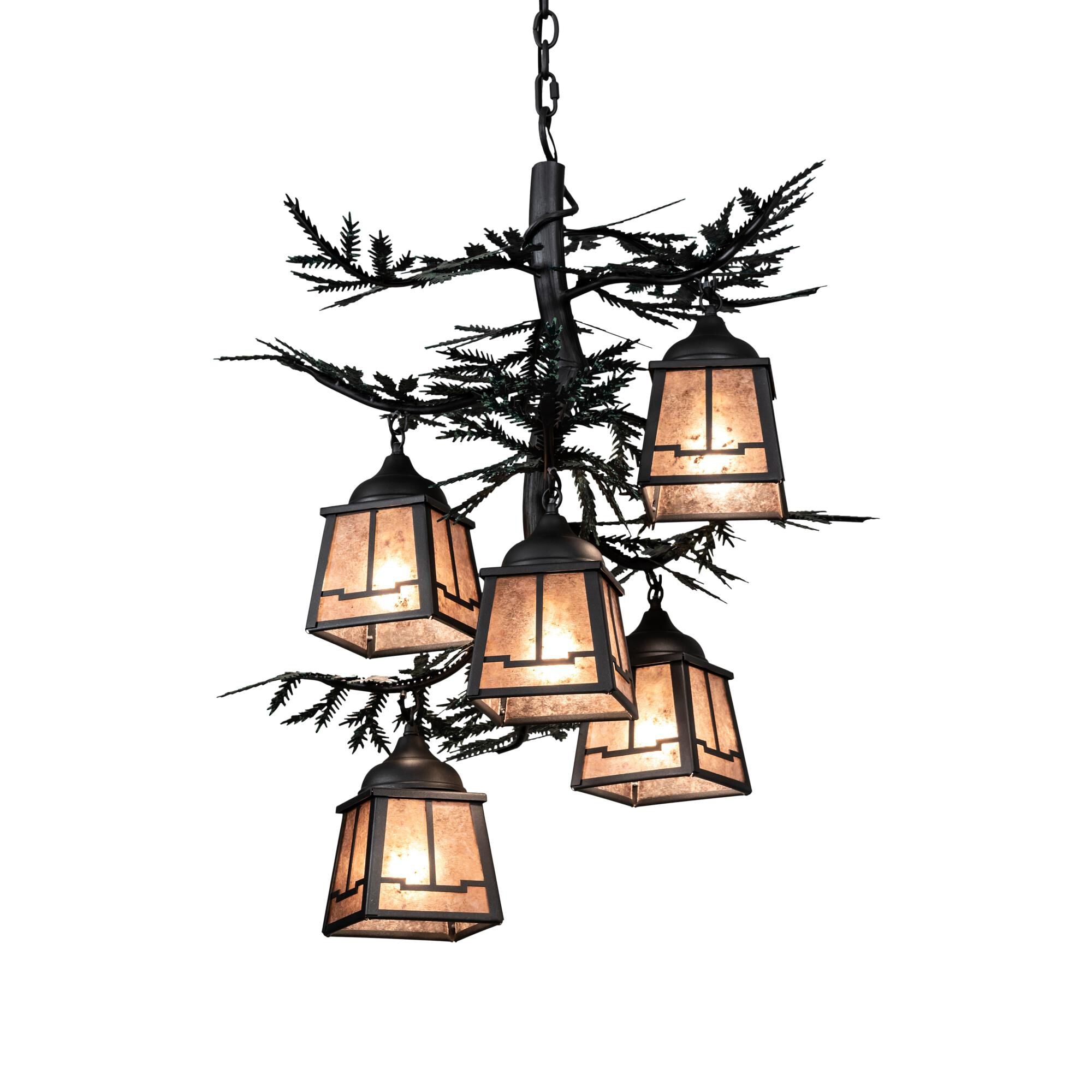 Pine Branch 28 Inch 2 Light Chandelier