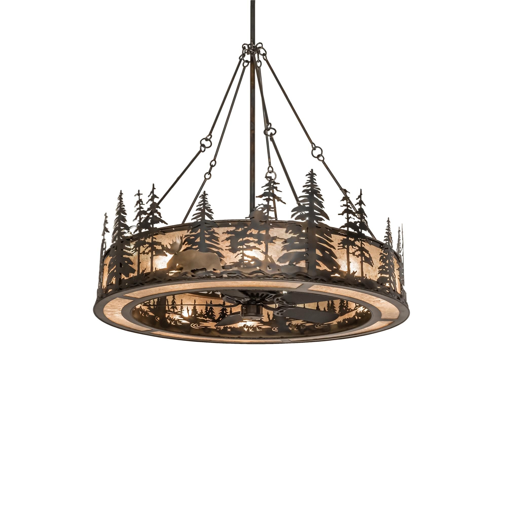 Wildlife At Dusk 55 Inch 3 Light Chandelier