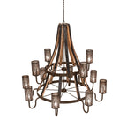Barrel Stave 60 Inch 12 Light Chandelier