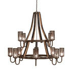 Barrel Stave 60 Inch 12 Light Chandelier
