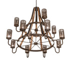 Barrel Stave 60 Inch 12 Light Chandelier