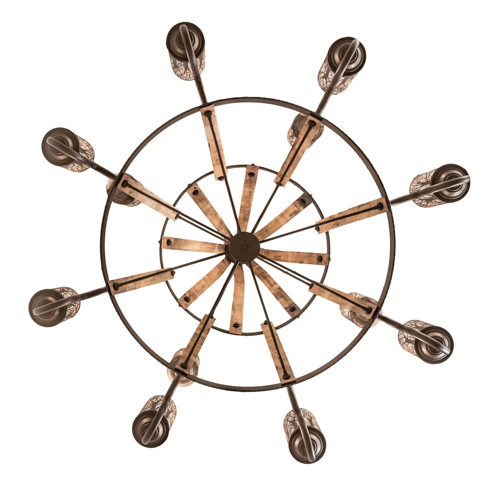 Barrel Stave 60 Inch 12 Light Chandelier