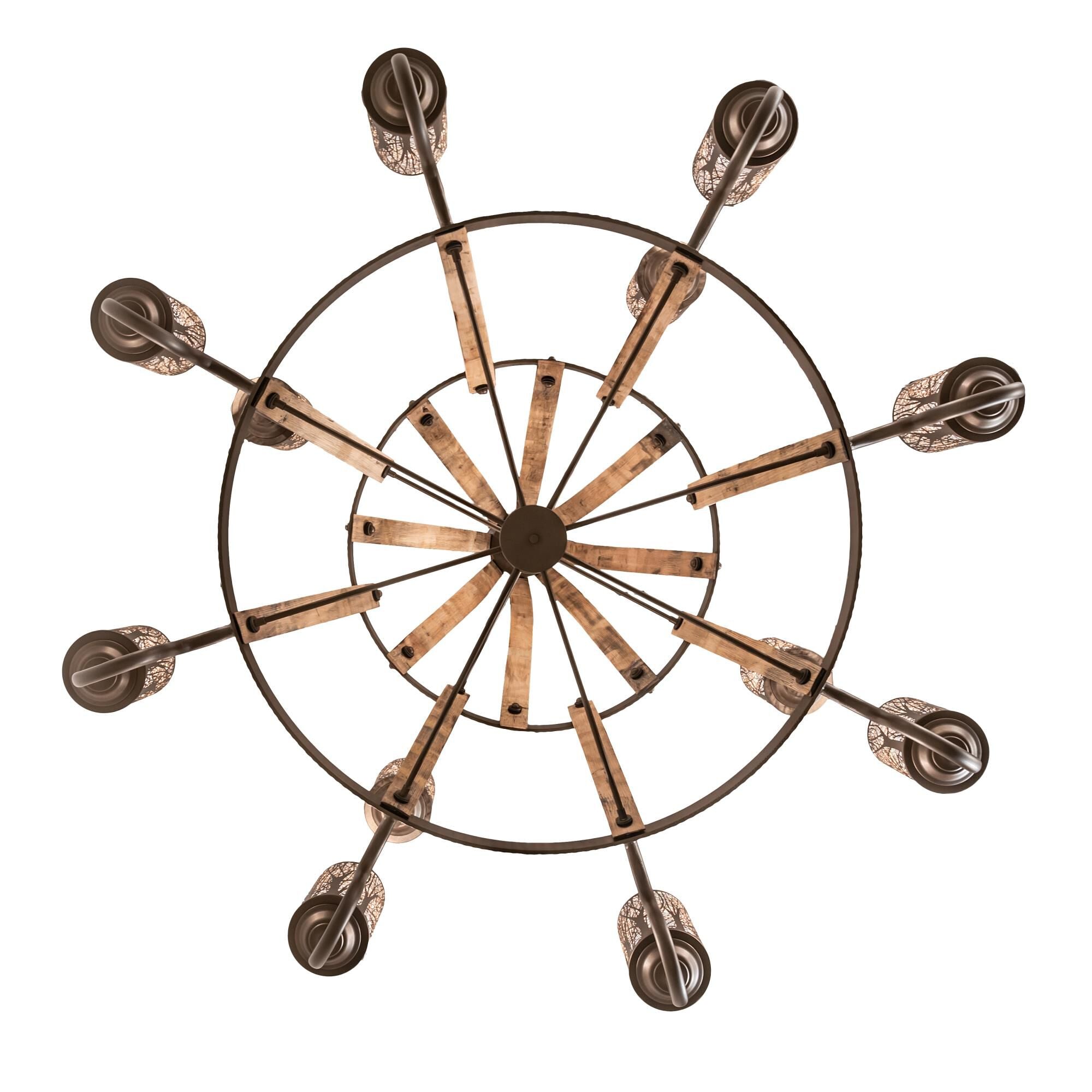 Barrel Stave 60 Inch 12 Light Chandelier