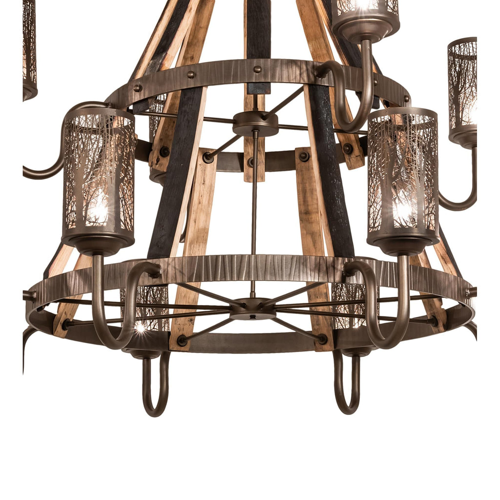 Barrel Stave 60 Inch 12 Light Chandelier
