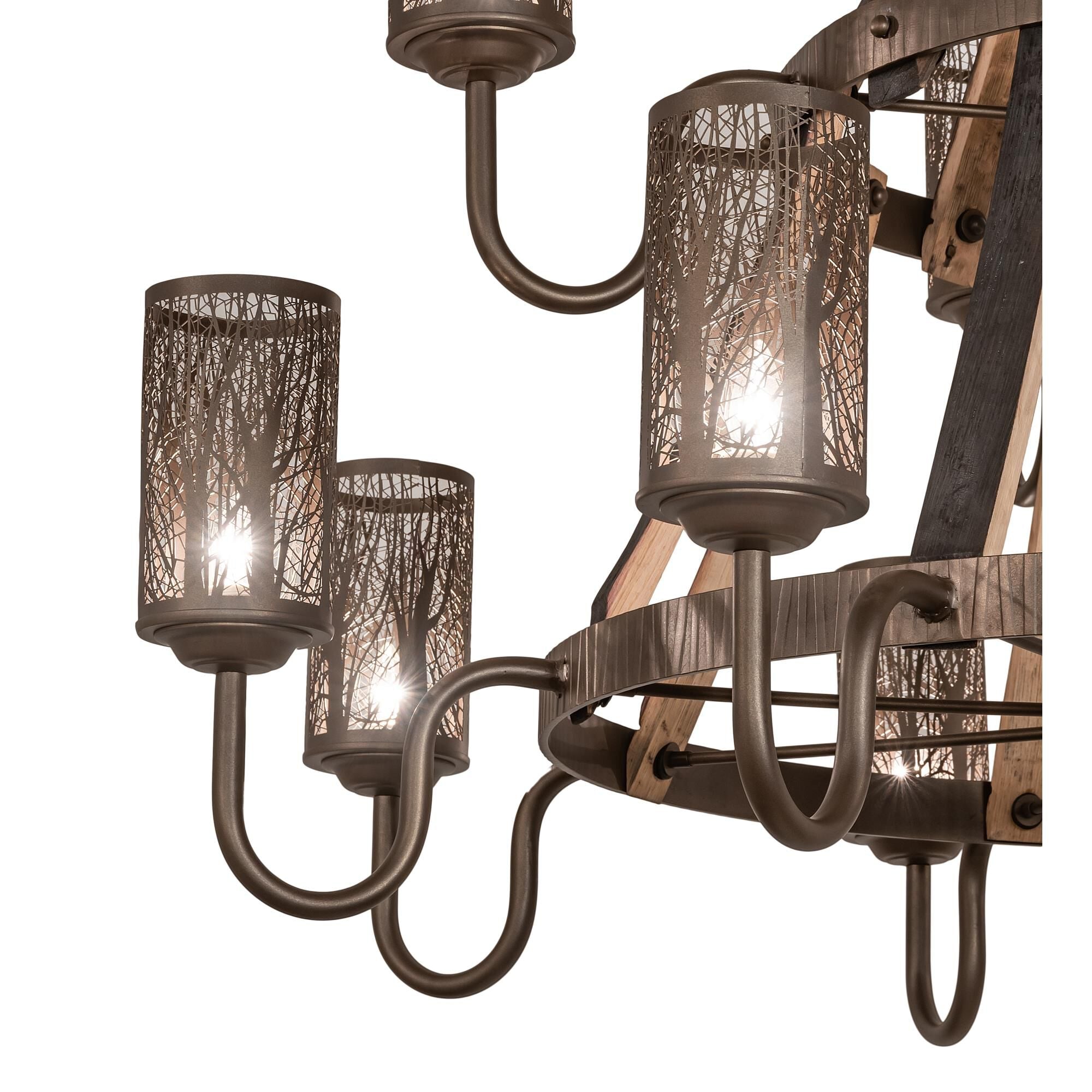 Barrel Stave 60 Inch 12 Light Chandelier
