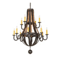 Barrel Stave 48 Inch 12 Light Chandelier