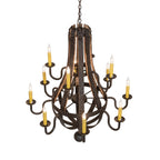 Barrel Stave 48 Inch 12 Light Chandelier