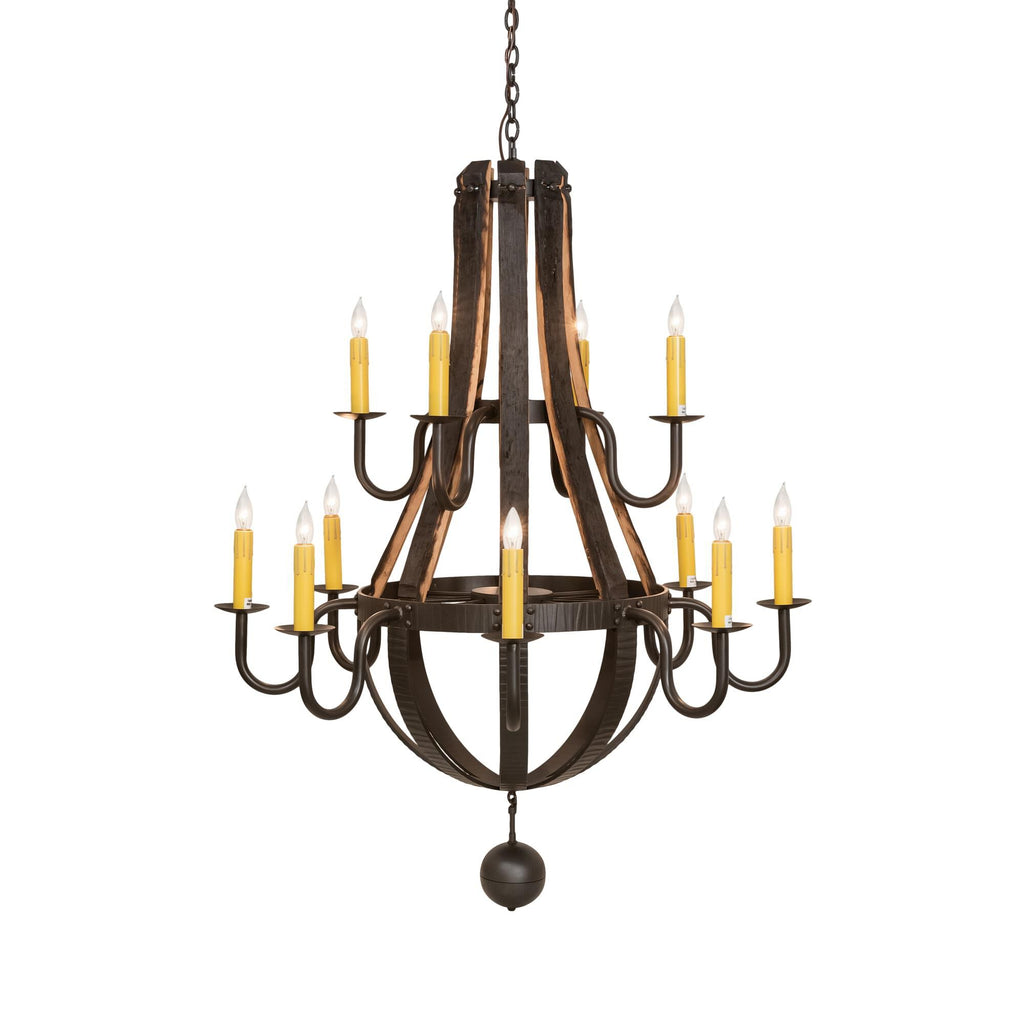Barrel Stave 48 Inch 12 Light Chandelier