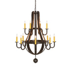 Barrel Stave 48 Inch 12 Light Chandelier