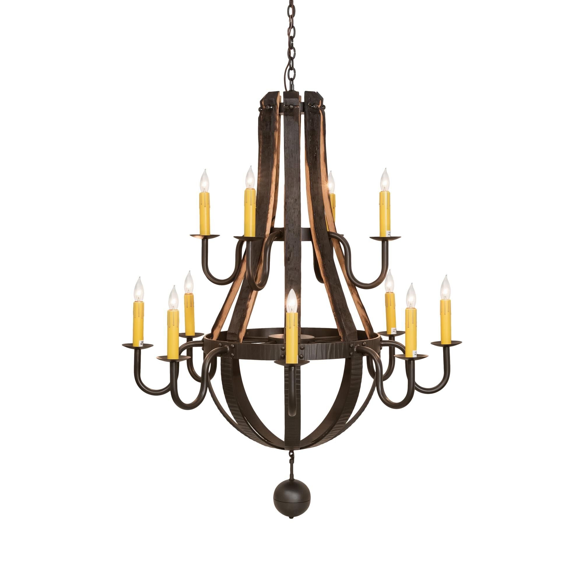 Barrel Stave 48 Inch 12 Light Chandelier