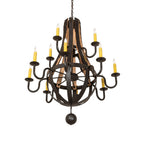 Barrel Stave 48 Inch 12 Light Chandelier