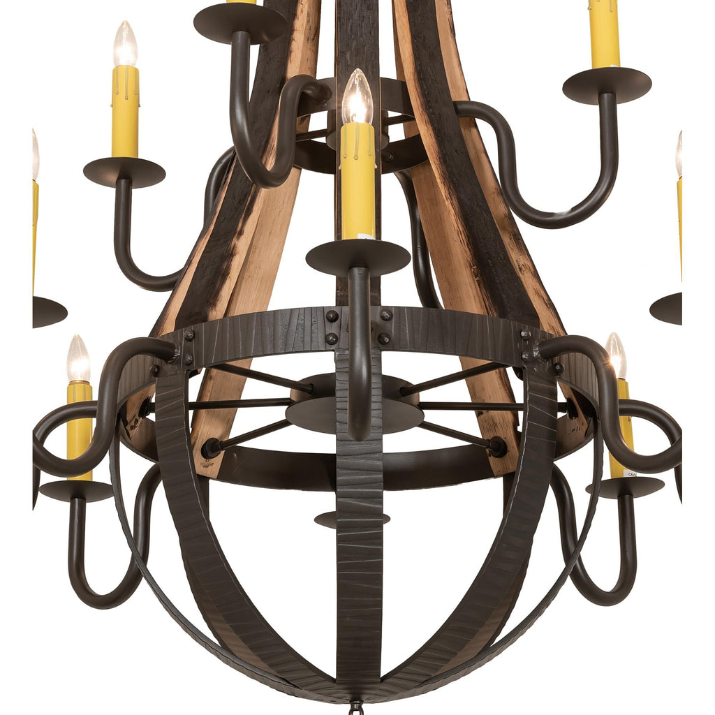 Barrel Stave 48 Inch 12 Light Chandelier