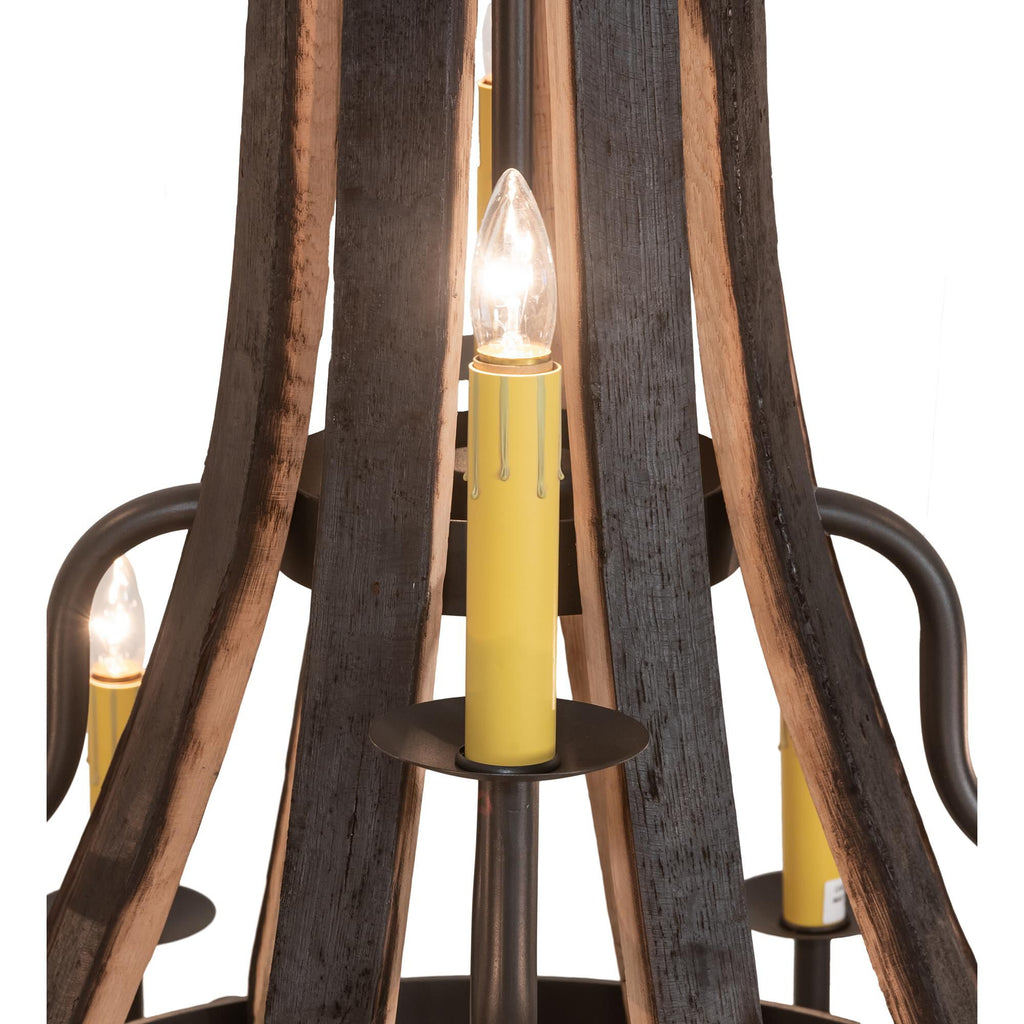 Barrel Stave 48 Inch 12 Light Chandelier