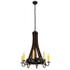 Barrel Stave 24 Inch 8 Light Chandelier