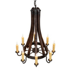 Barrel Stave 24 Inch 8 Light Chandelier