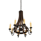 Barrel Stave 24 Inch 8 Light Chandelier