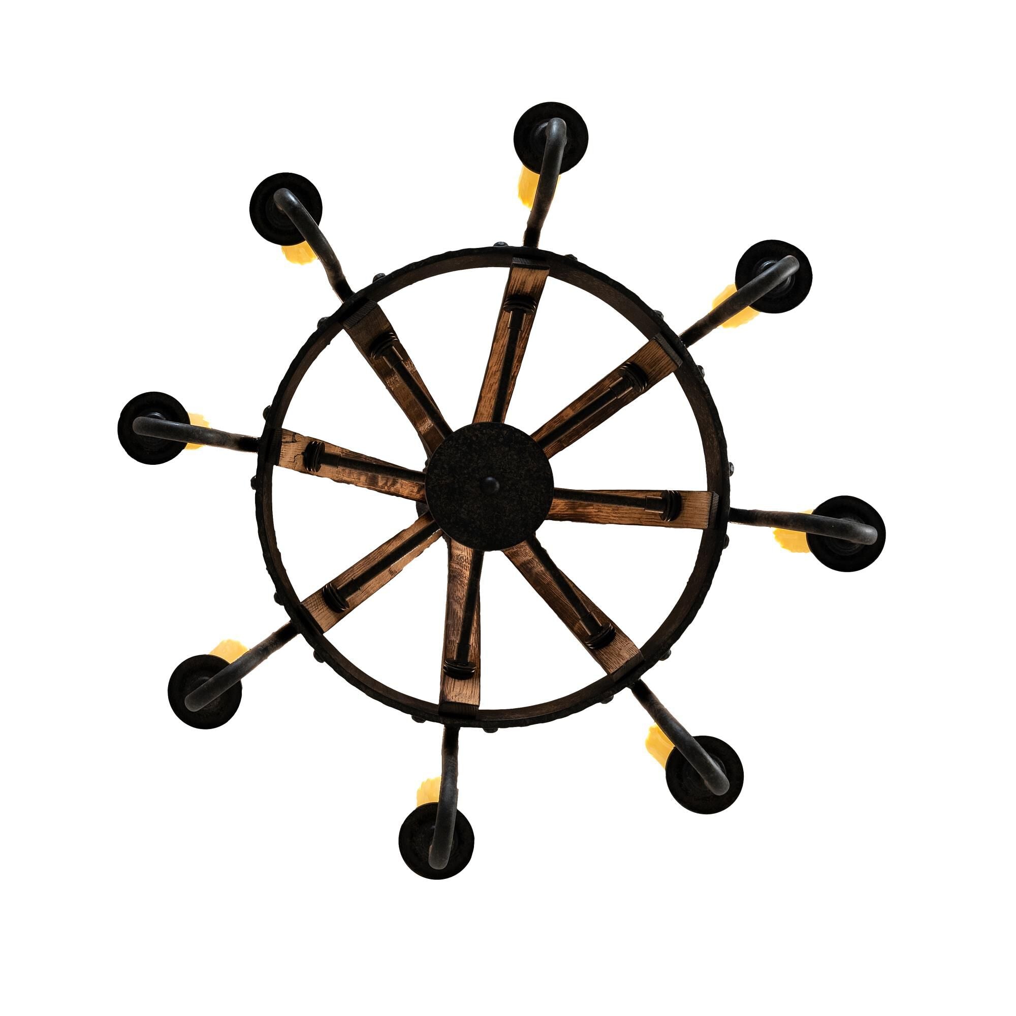 Barrel Stave 24 Inch 8 Light Chandelier