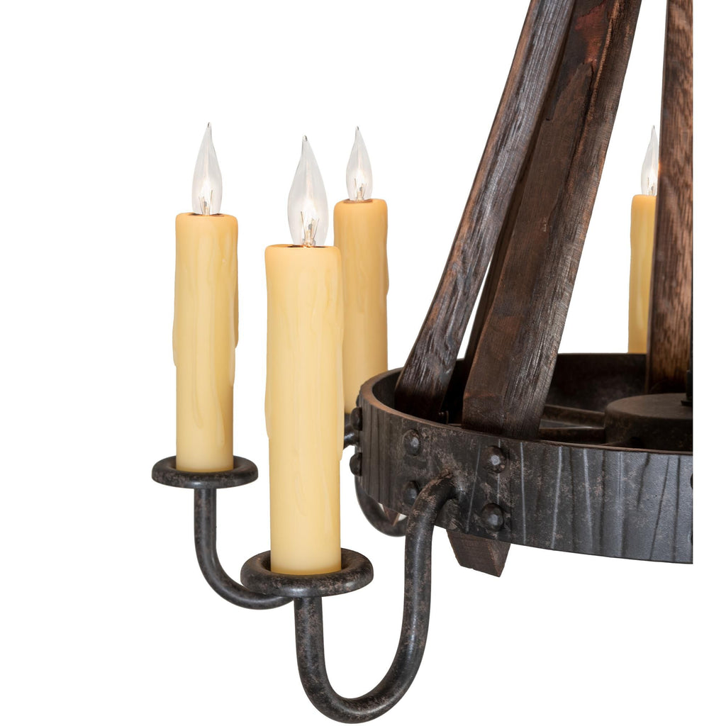Barrel Stave 24 Inch 8 Light Chandelier