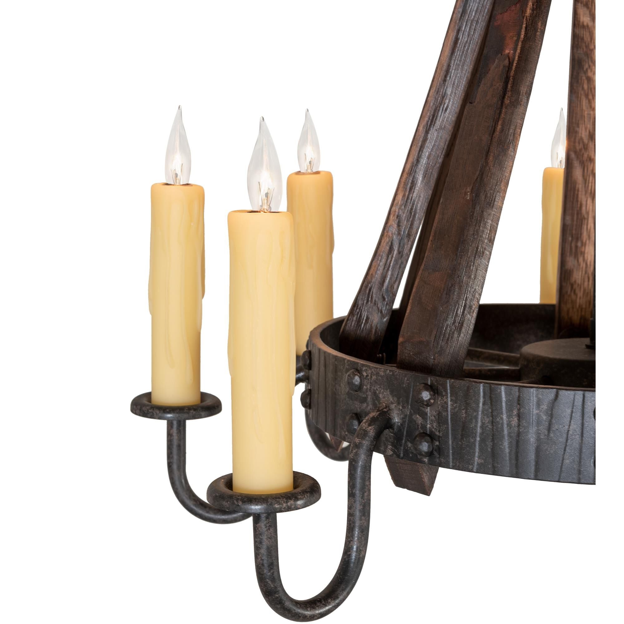 Barrel Stave 24 Inch 8 Light Chandelier