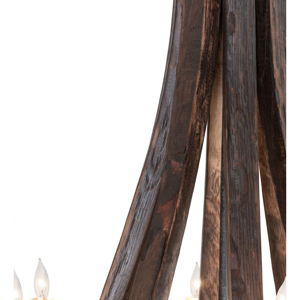 Barrel Stave 24 Inch 8 Light Chandelier