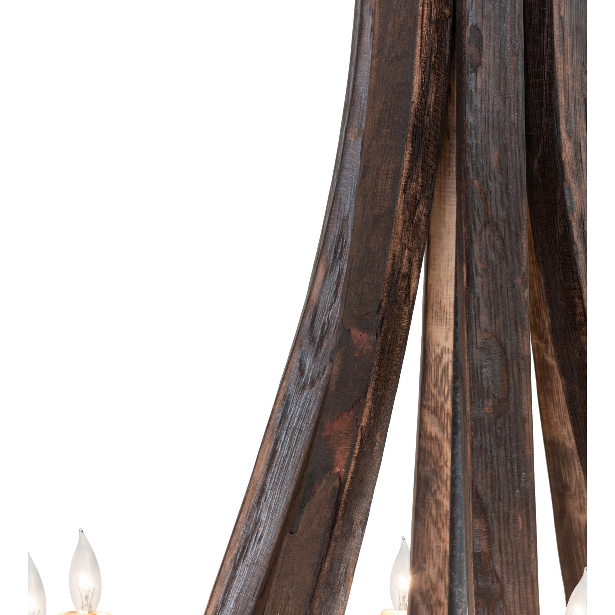 Barrel Stave 24 Inch 8 Light Chandelier