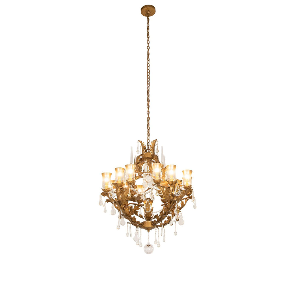 French Baroque 34 Inch 13 Light Chandelier
