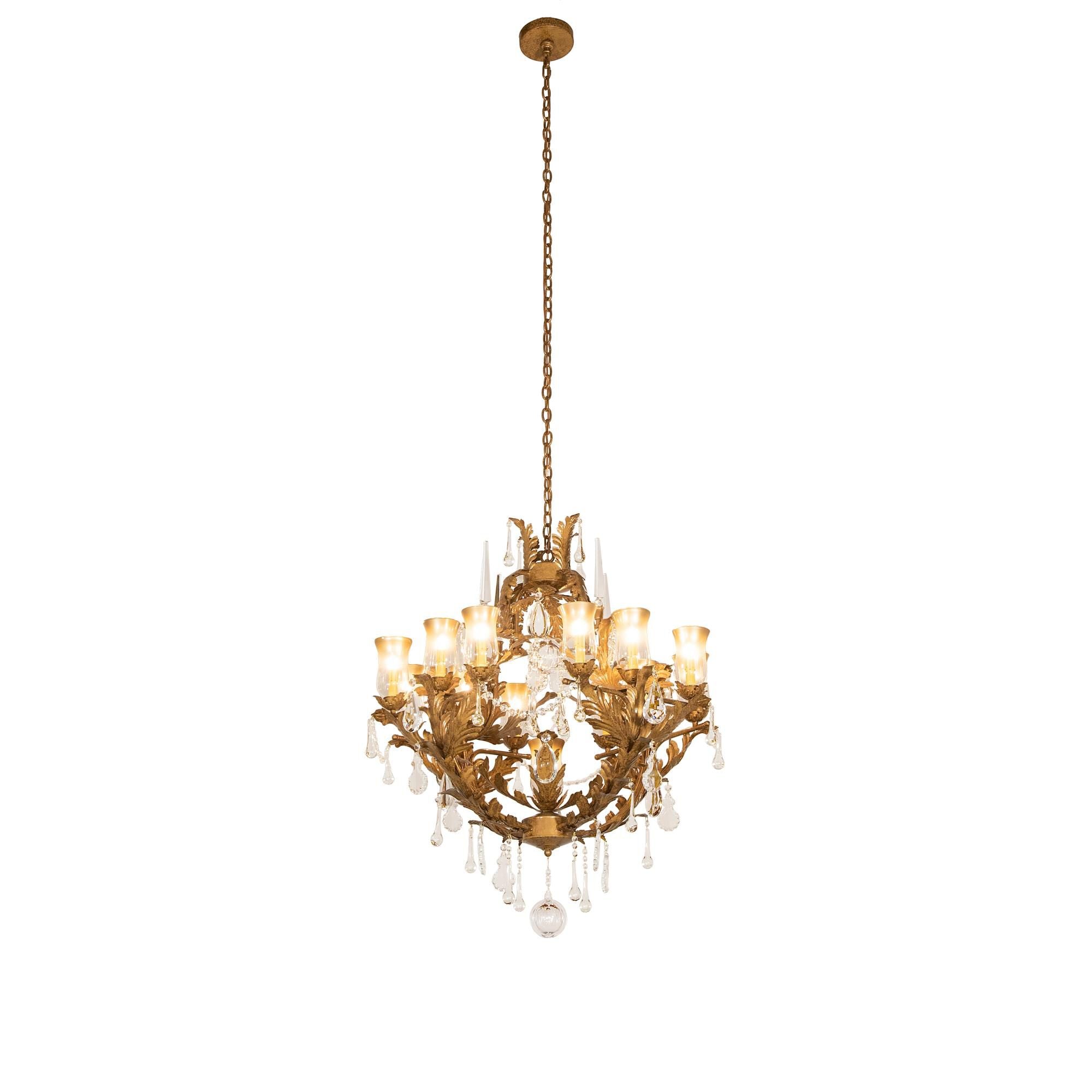 French Baroque 34 Inch 13 Light Chandelier