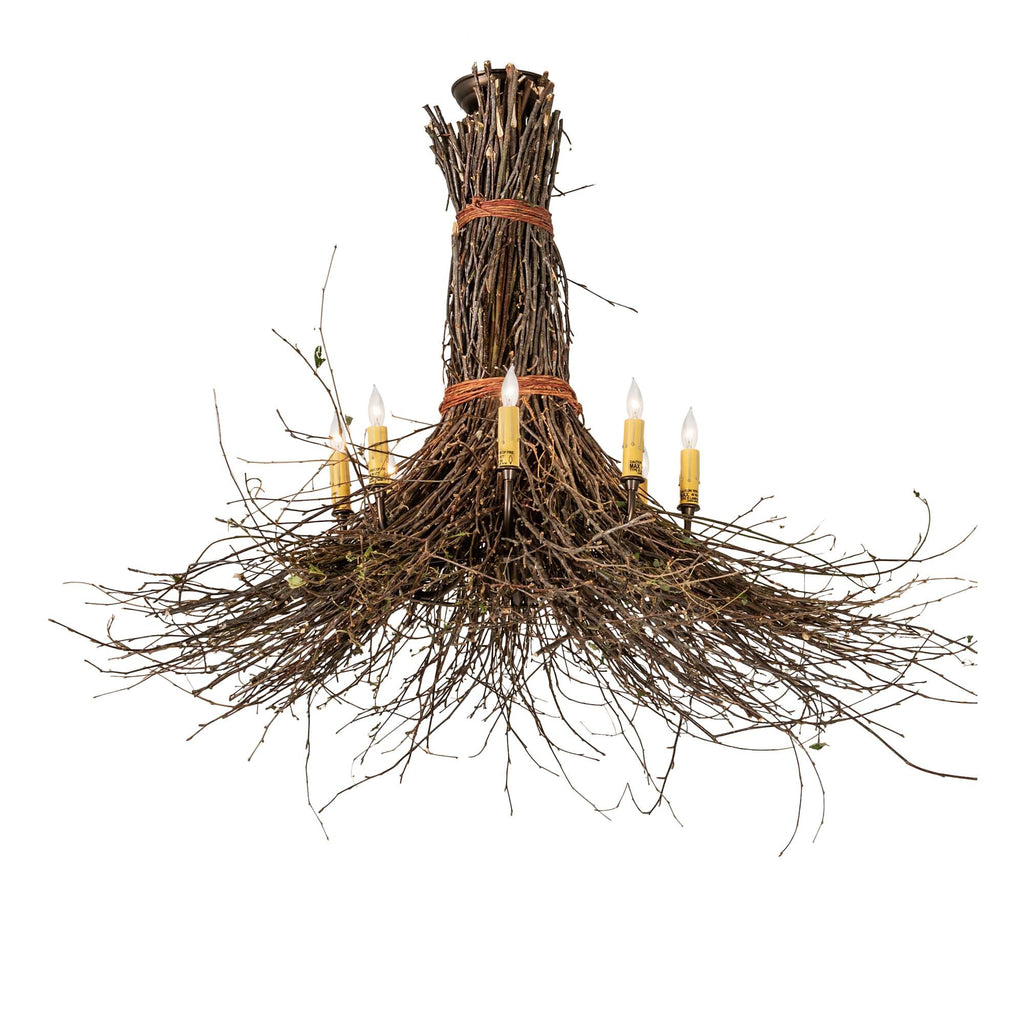 Twigs 36 Inch 8 Light Chandelier