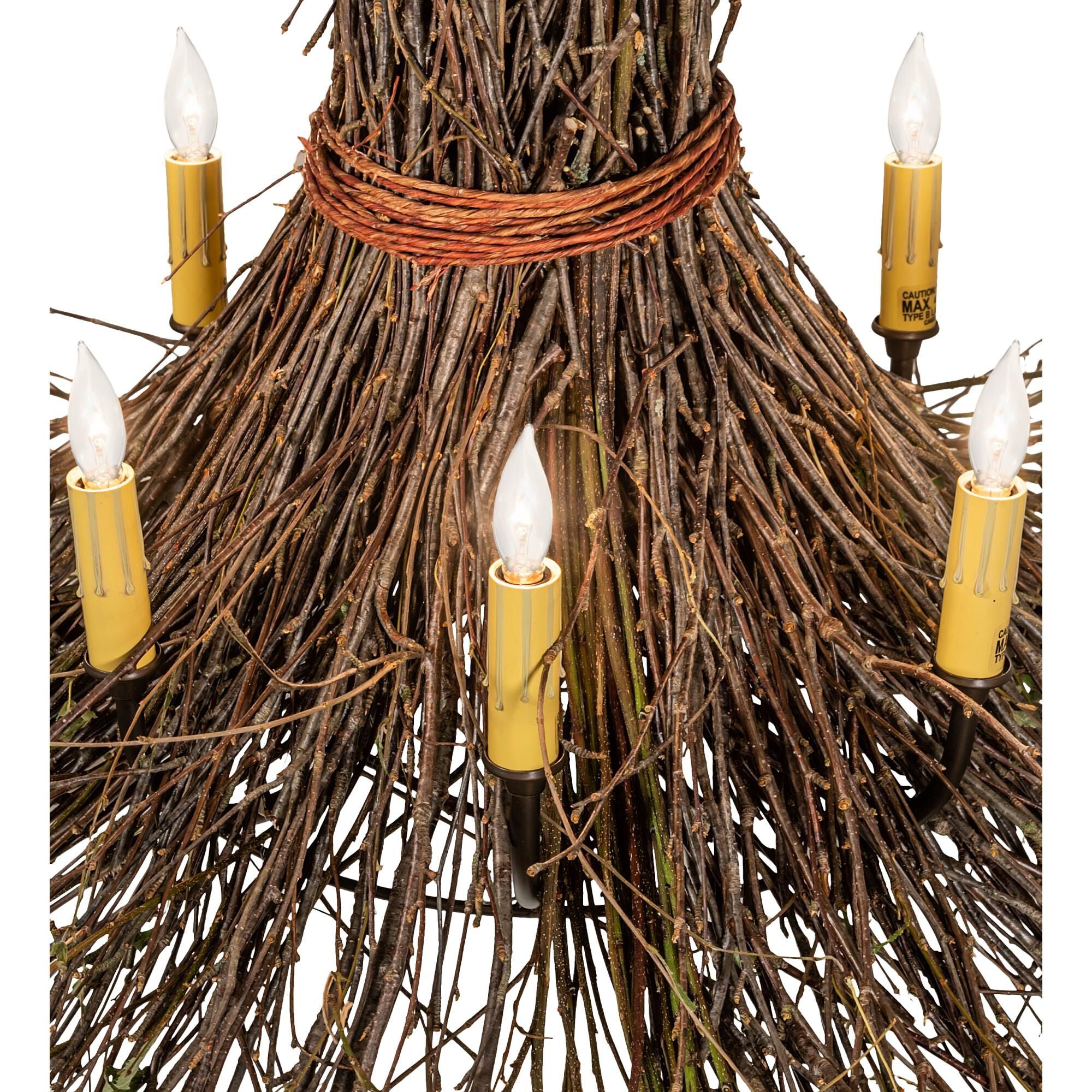Twigs 36 Inch 8 Light Chandelier