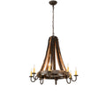 Barrel Stave 27 Inch 8 Light Chandelier