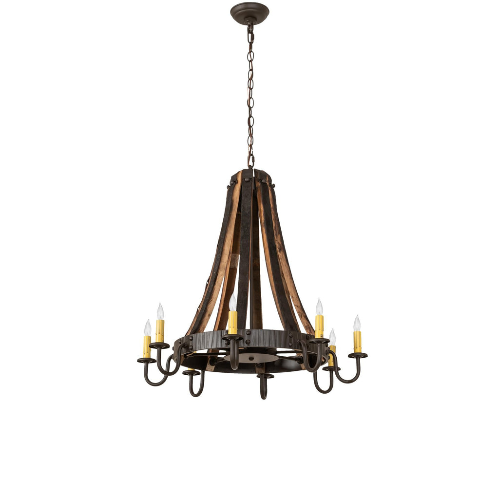 Barrel Stave 27 Inch 8 Light Chandelier