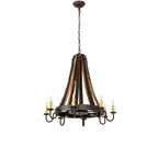 Barrel Stave 27 Inch 8 Light Chandelier