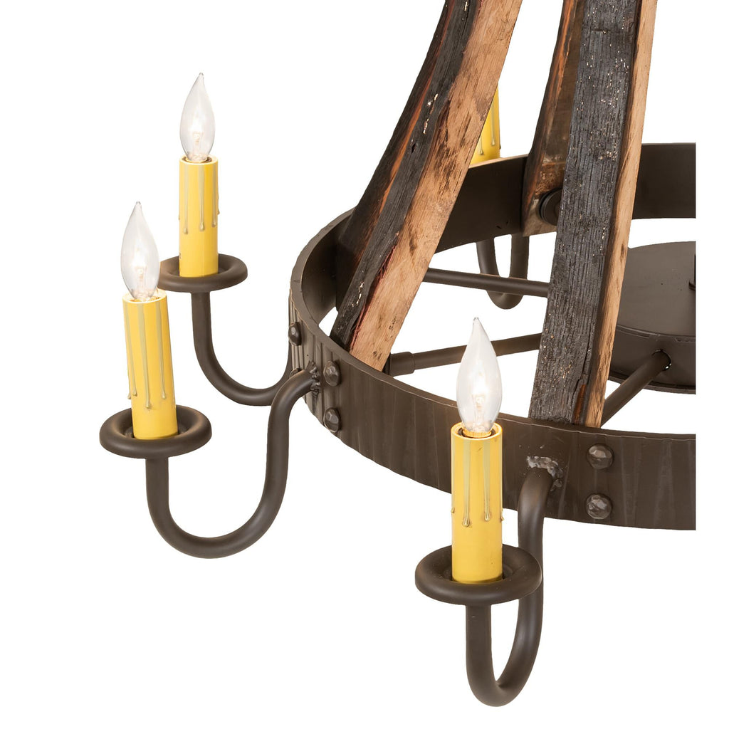 Barrel Stave 27 Inch 8 Light Chandelier