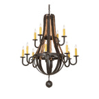 Barrel Stave 44 Inch 12 Light Chandelier