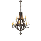 Barrel Stave 44 Inch 12 Light Chandelier