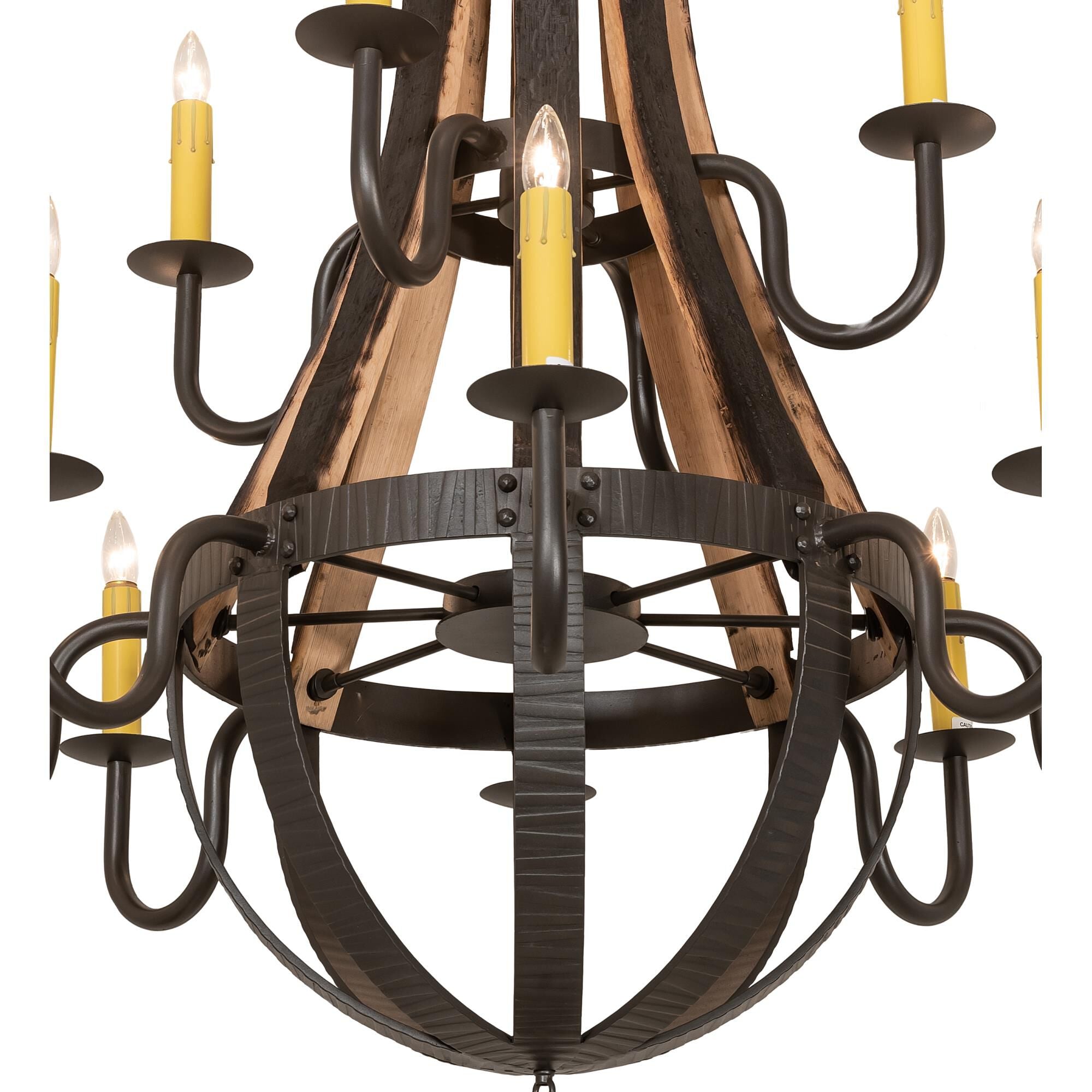 Barrel Stave 44 Inch 12 Light Chandelier