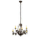 Oak Leaf and Acorn 28 Inch 6 Light Chandelier