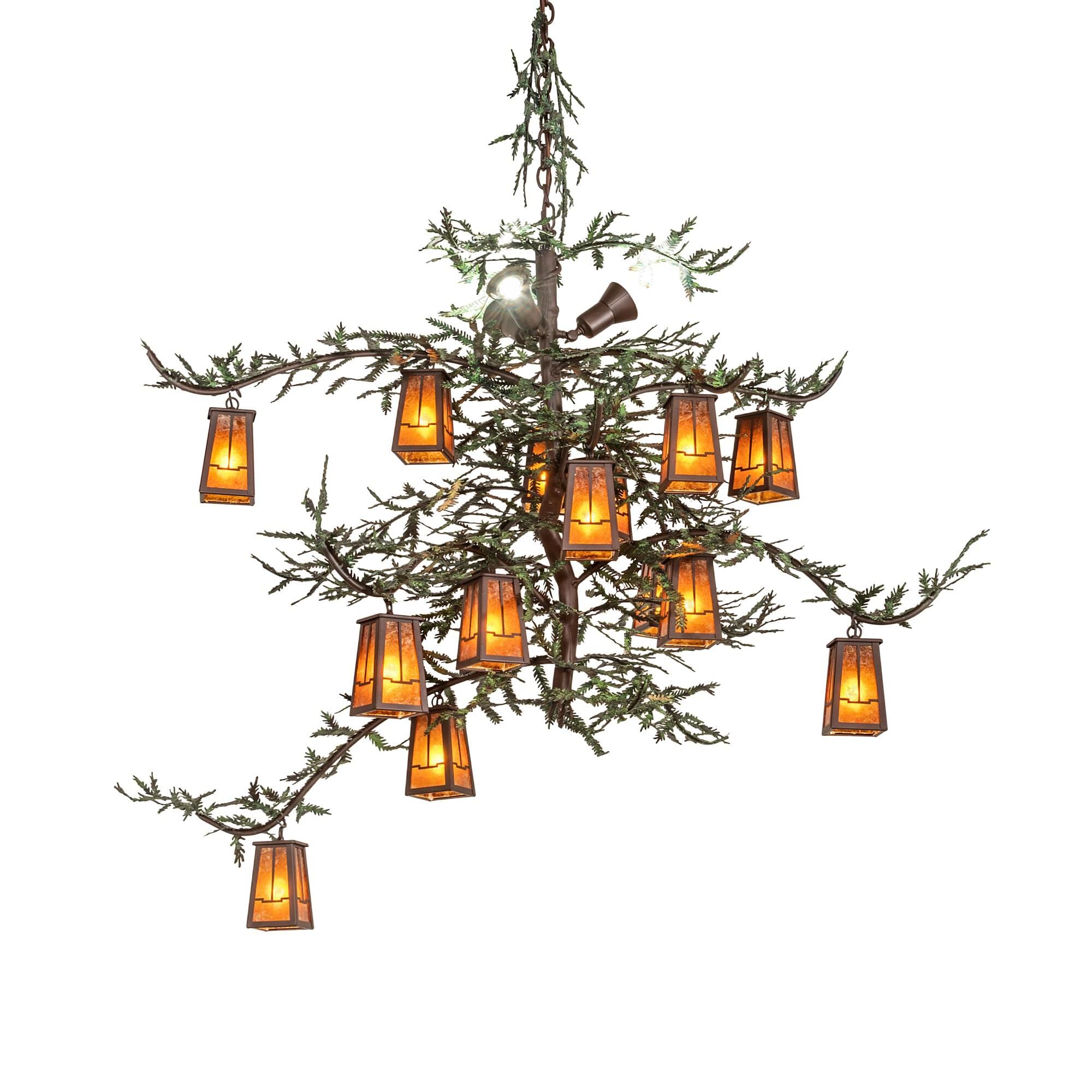 Pine Branch 62 Inch 15 Light Chandelier