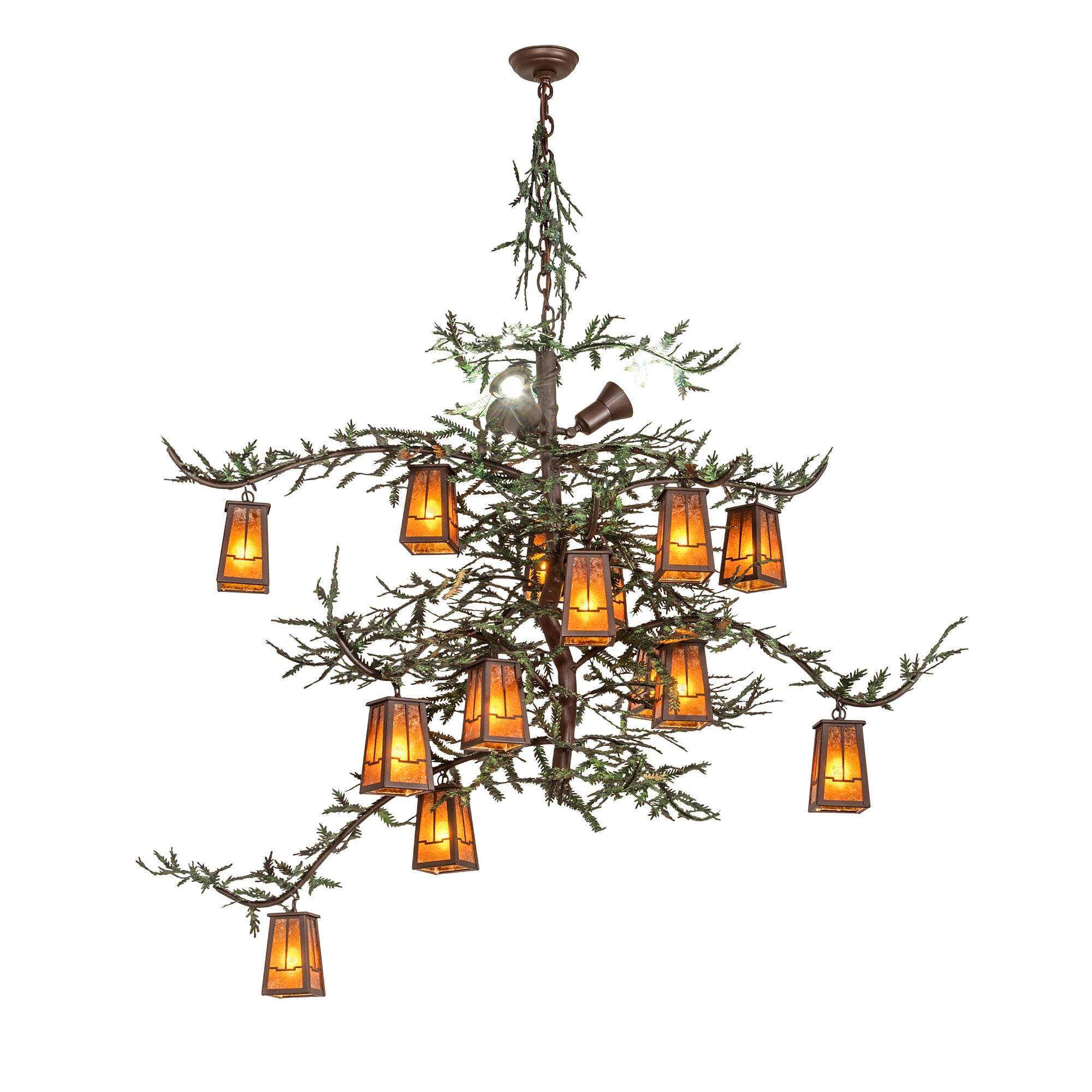 Pine Branch 62 Inch 15 Light Chandelier