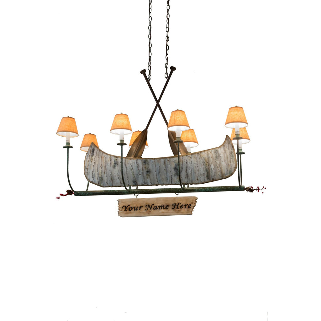 Personalized Canoe 48 Inch 8 Light Mini Chandelier