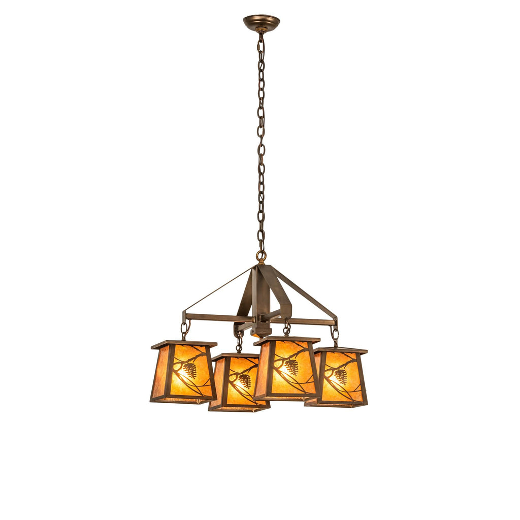 Whispering Pines 28 Inch 4 Light Chandelier