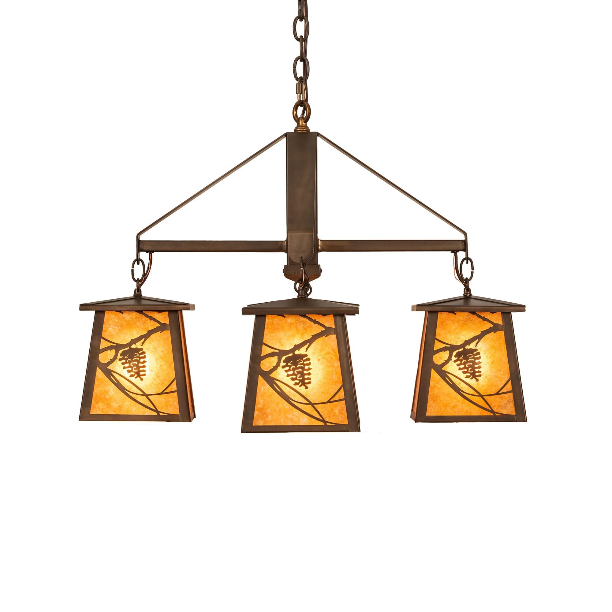 Whispering Pines 28 Inch 4 Light Chandelier