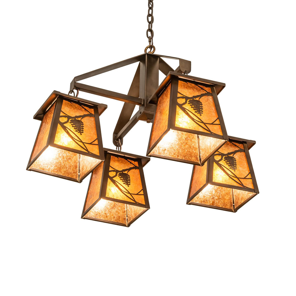 Whispering Pines 28 Inch 4 Light Chandelier