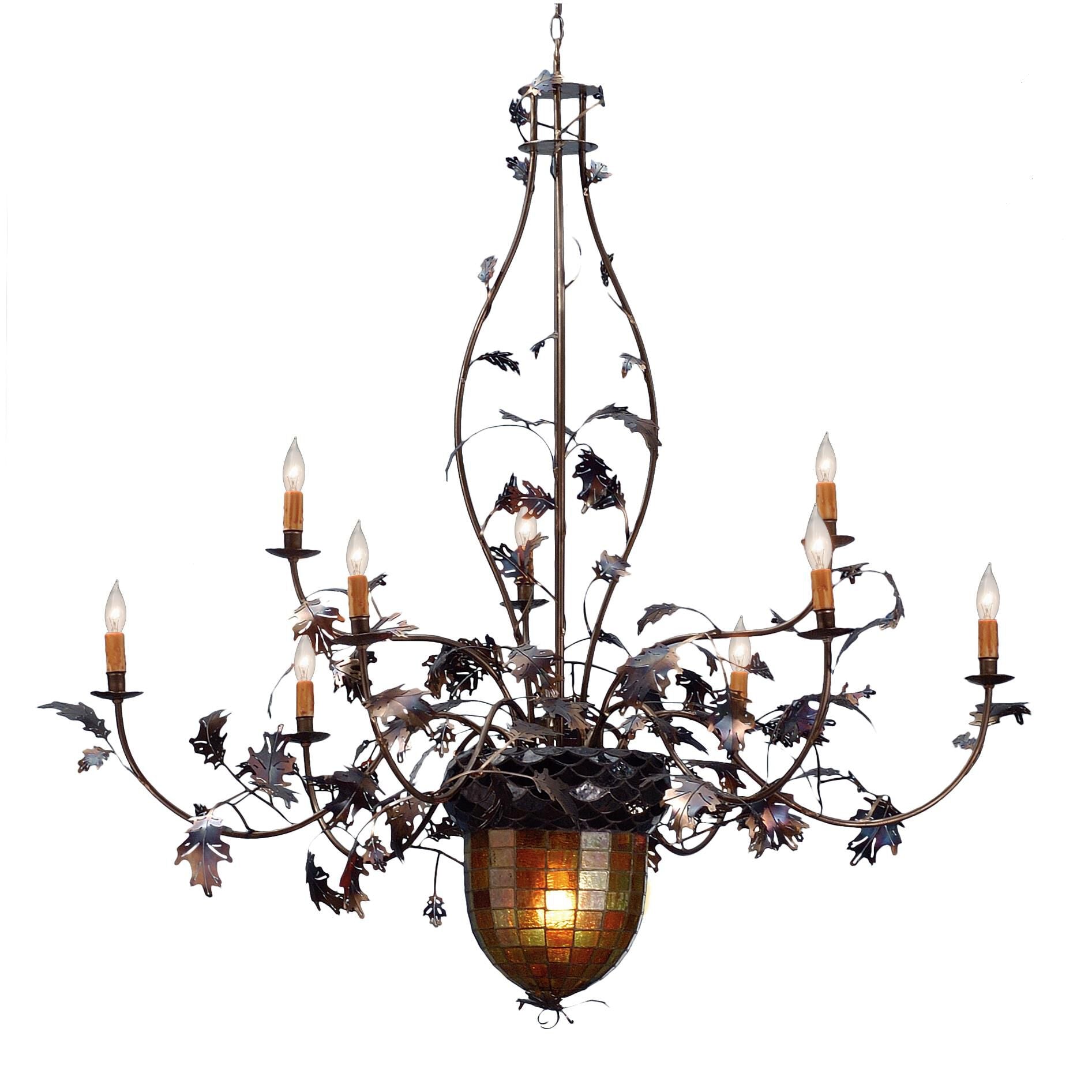 Greenbriar Oak 63 Inch 9 Light Chandelier